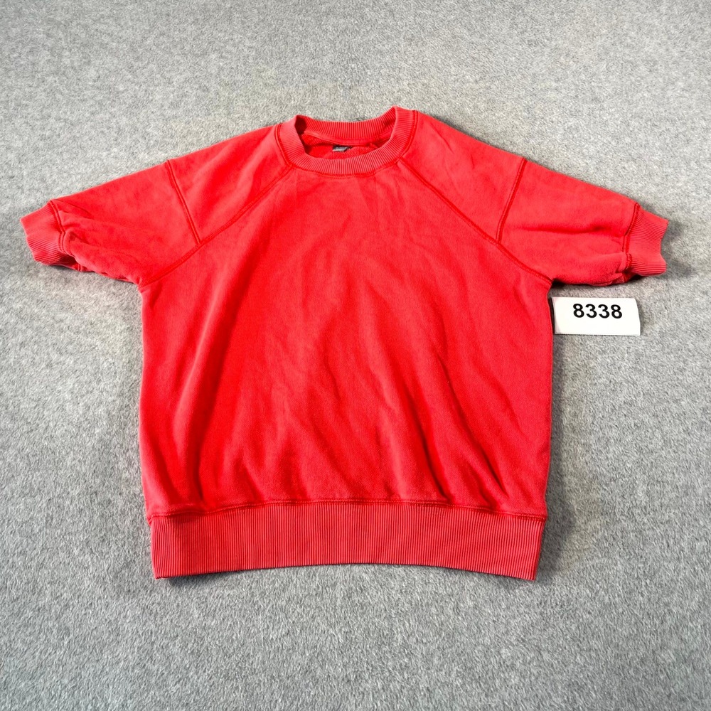 Aerie Sweatshirt Womens Small Red Crew Neck Casual Ribbed Pullover Outdoor